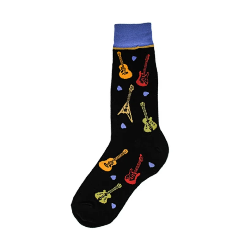 Durable Multi-Pack Socks for Daily Use-All Over Guitars Men's Socks