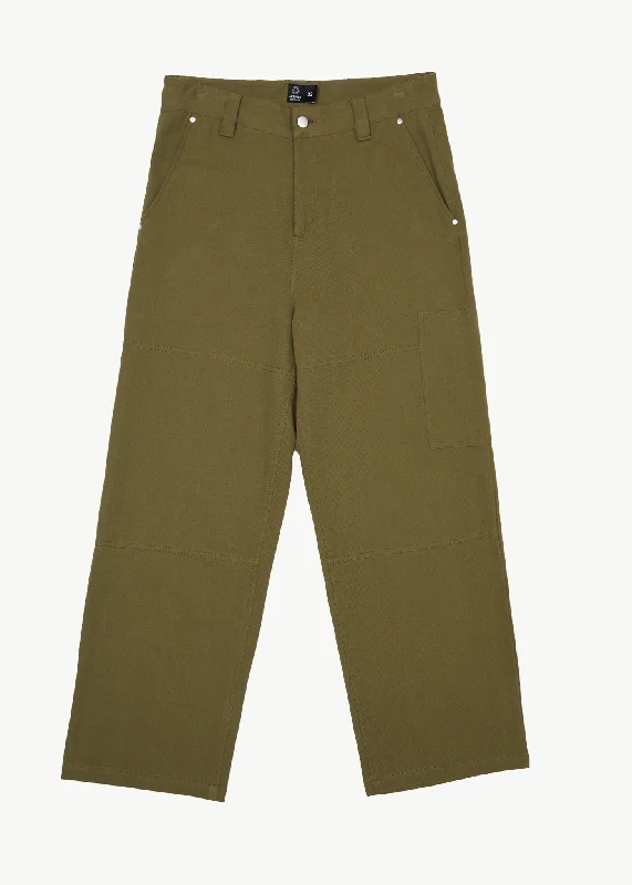 Versatile Dark Wash Jeans for Casual or Dressy Looks-AFENDS Mens Richmond - Carpenter Pants - Military