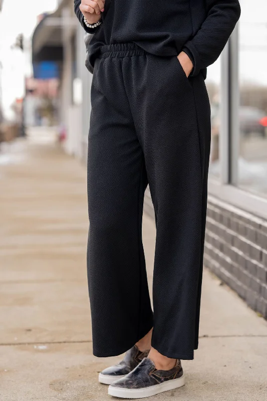 Comfortable Seamless Leggings for Movement Flexibility-Subtle Ribbed Relaxed Bottom Pants