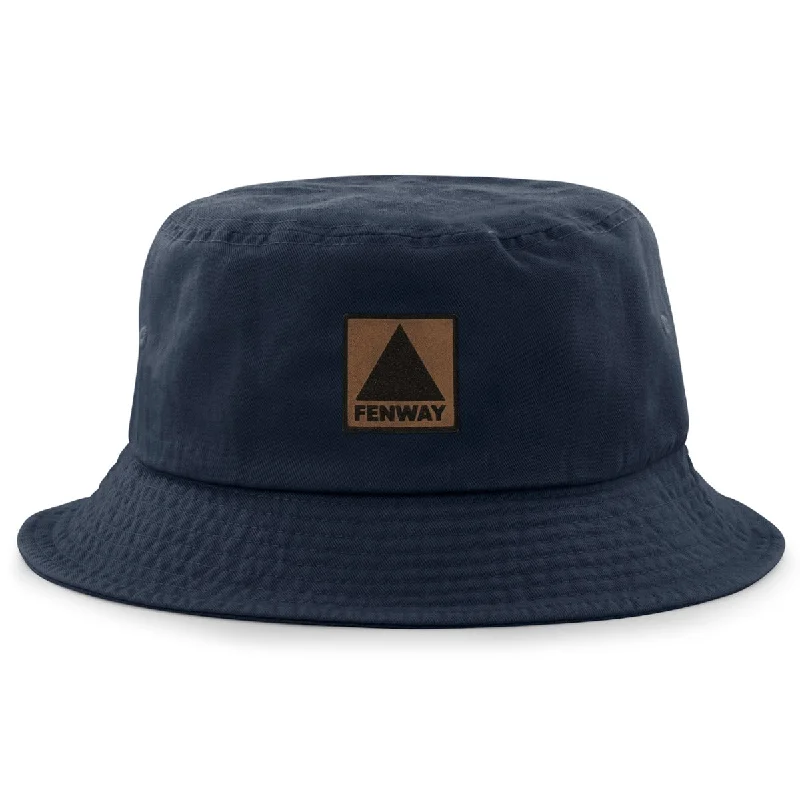 Relaxed Fit Baseball Hat for Casual Days-Fenway Leather Patch Bucket Hat