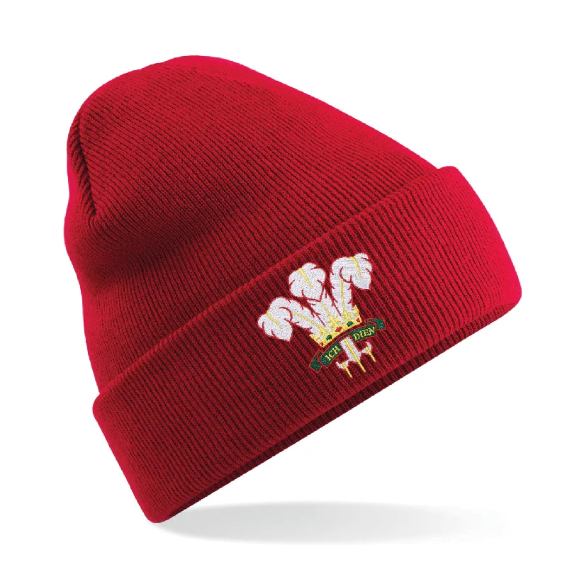 Stylish Dad Hat for Relaxed Vibe-Unisex Wales CYMRU Rugby Vintage Retro Cuffed Beanie Hat