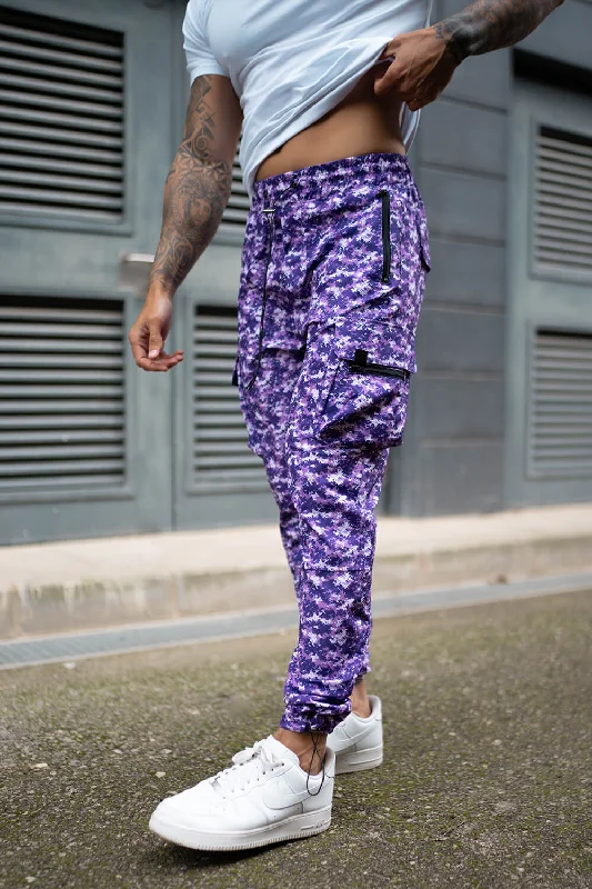 Comfortable Cargo Shorts for Everyday Use-Raptor Cargo Pants - Purple Camo