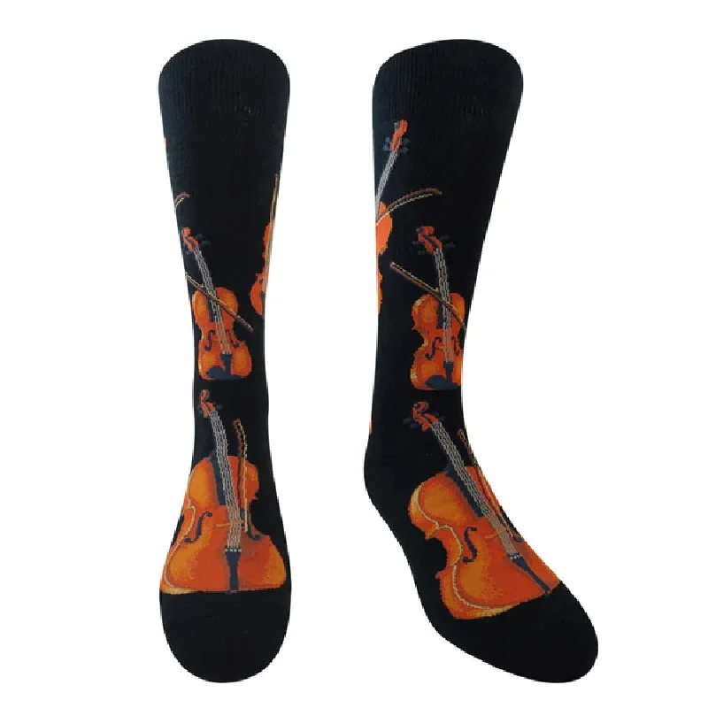 Breathable Cotton Blend Socks for Comfort-Violins Men’s Socks