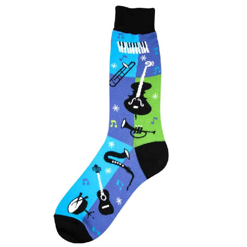 Trendy Neon Socks for Bold Statements-Colorful Jazz Men's Socks