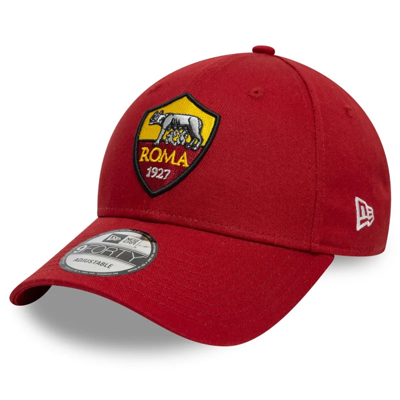 Sporty Golf Cap for Outdoor Sports-AS Roma Adult Dark Red 9FORTY Cap Cloth Strap Adjustable Football (Soccer) By New Era