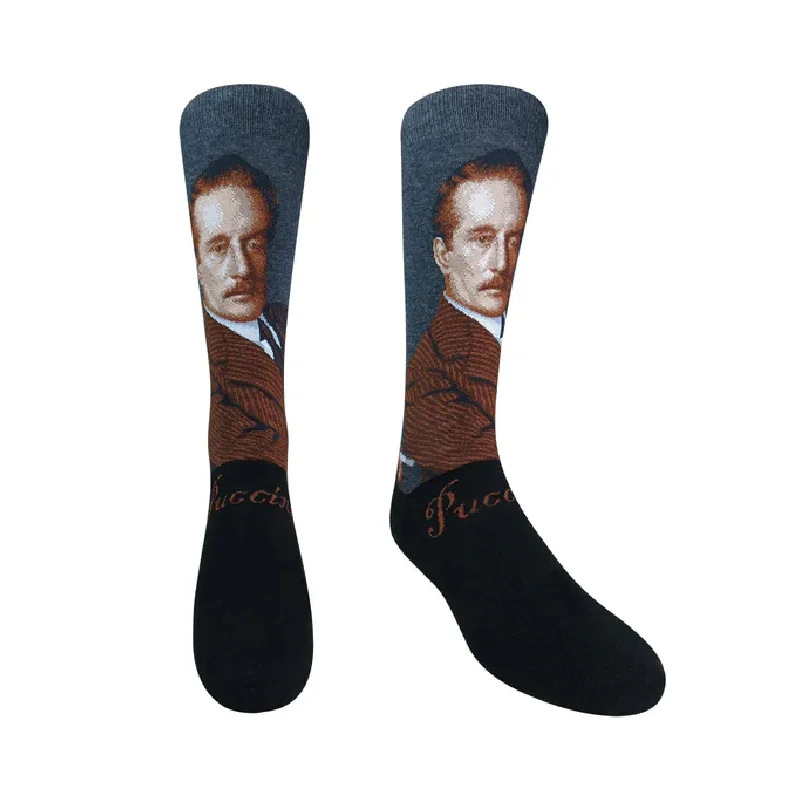 Trendy Animal Print Socks for Unique Fashion-Puccini Portrait Men’s Socks