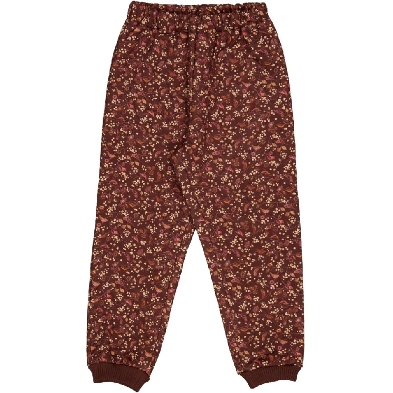 Elegant Wide-Legged Trousers for Chic Fashion-Thermo Pants Alex - maroon birds