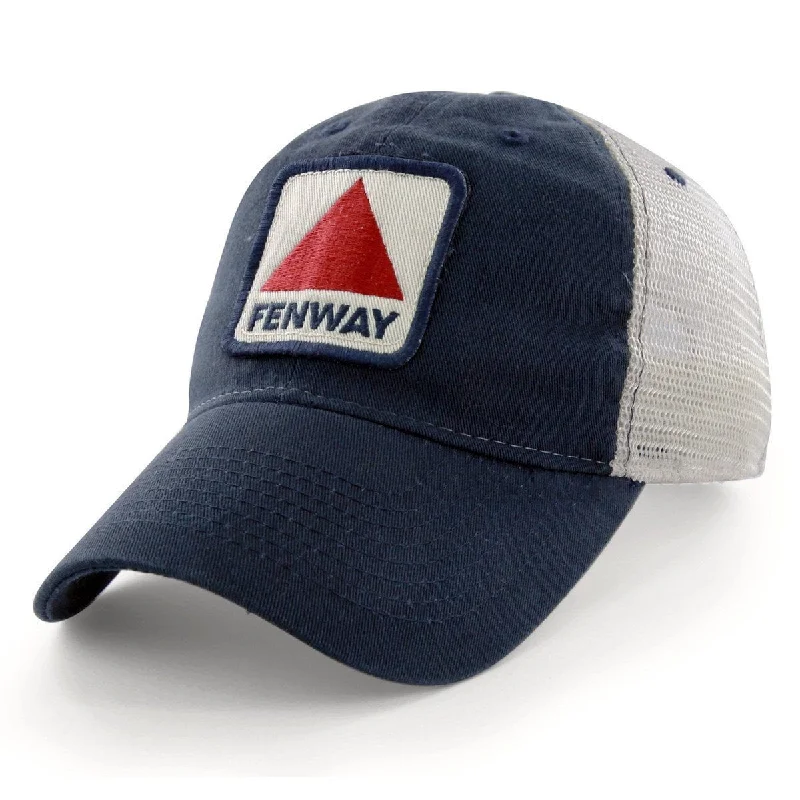 Versatile Hiking Hat for All-Day Wear-Fenway Patch "Townie" Mesh Trucker Navy Hat