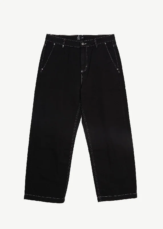 Stylish Checkered Pants for Unique Looks-AFENDS Mens Pablo - Baggy Pants - Black