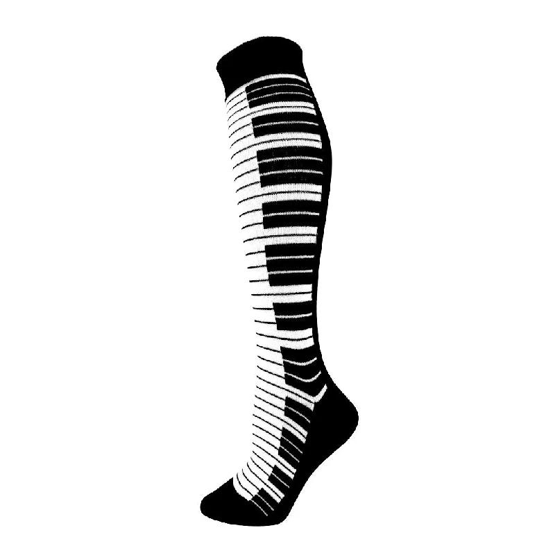 Stretchy Compression Socks for Better Recovery-Piano Keys Women's Knee-High Socks