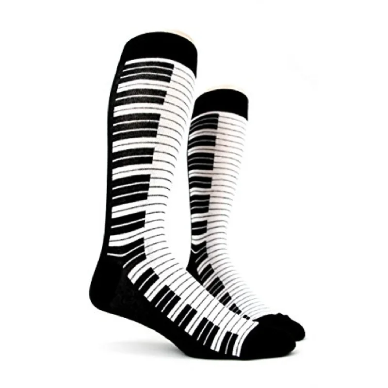 Fashionable Crew Socks for Daily Wear-Piano Keys Men's Socks