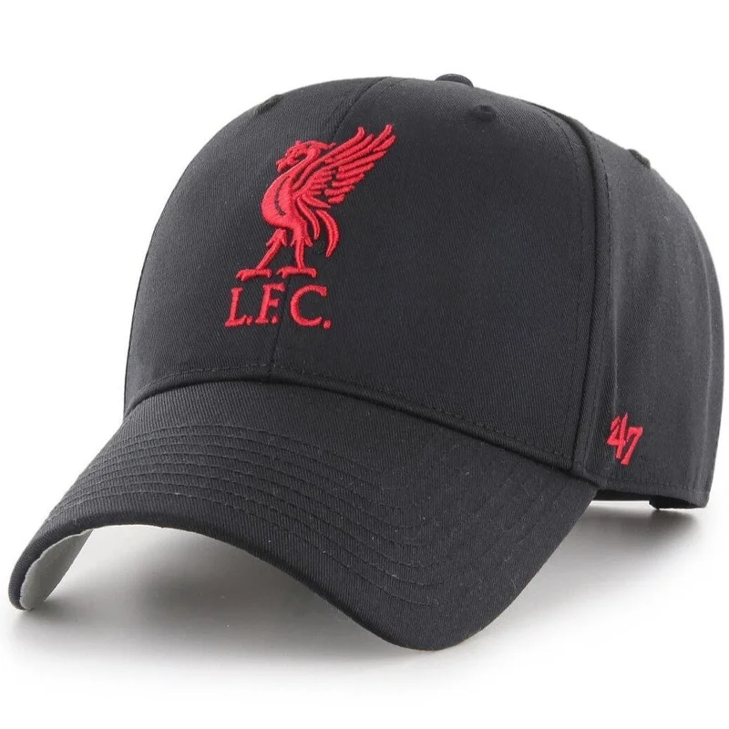 Versatile Bucket Hat for Travel and Adventures-Liverpool FC Black Raised Basic MVP Football Cap Soccer by 47