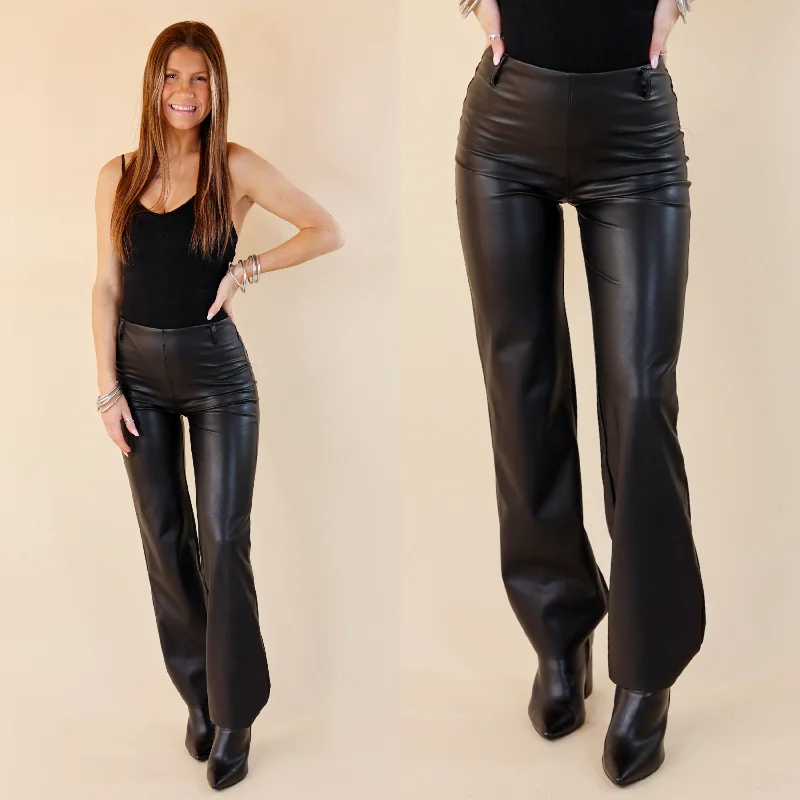 High-Waisted Pants for Retro Style-Lyssé | Amara Straight Flare Pants in Black