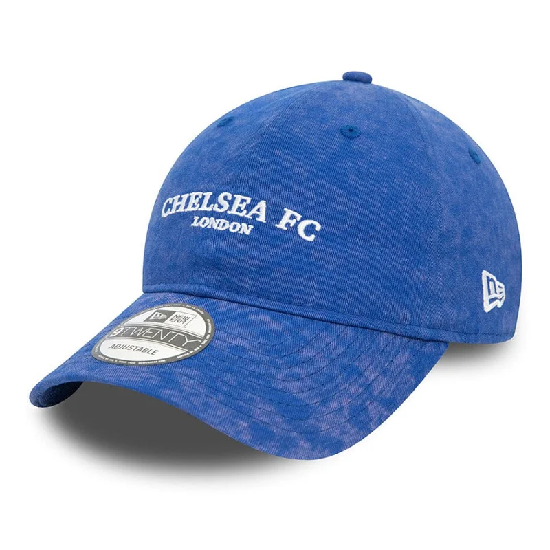 Relaxed Fit Baseball Cap for Weekend Outings-Chelsea FC Adult Blue 9Twenty Cap Cloth Strap Adjustable Football (Soccer) By New Era