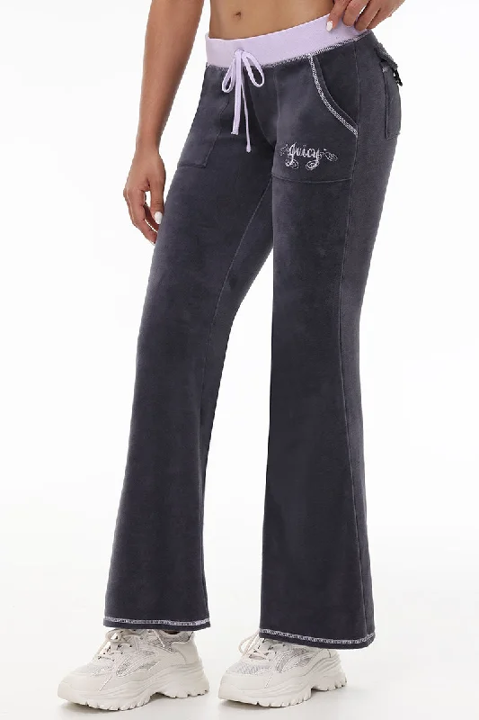 Relaxed Fit Fleece Pants for Lounging-Sweetheart Cotton Velour Track Pants