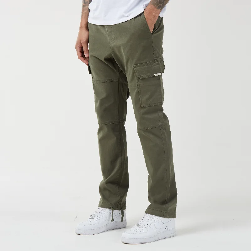 Comfortable Yoga Leggings for Flexibility-Washed Open Hem Cargo Pants | Khaki