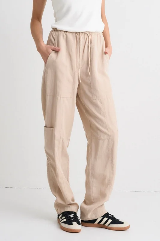 Relaxed Fit Bermuda Shorts for Summer-Memoir Stone Soft Drape Cargo Pants