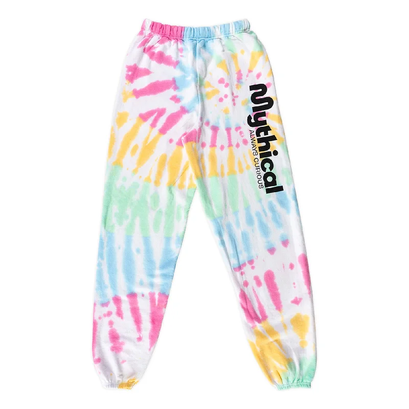 Relaxed Fit Jogger Shorts for Daily Comfort-Mythical Logo Sweatpants (Tie Dye)