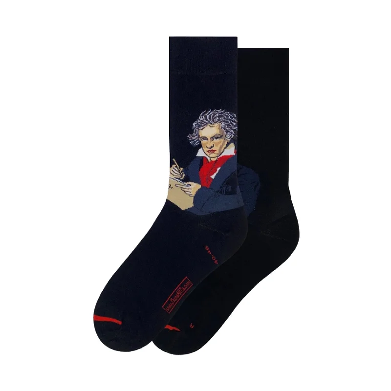 Fun Christmas Socks for Holiday Cheer-Beethoven Portrait Women’s Socks, Color