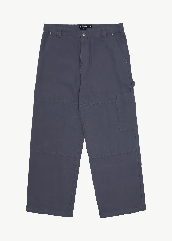 Fashionable Straight-Cut Pants for Work or Play-AFENDS Mens Richmond - Canvas Carpenter Pants - Marlin