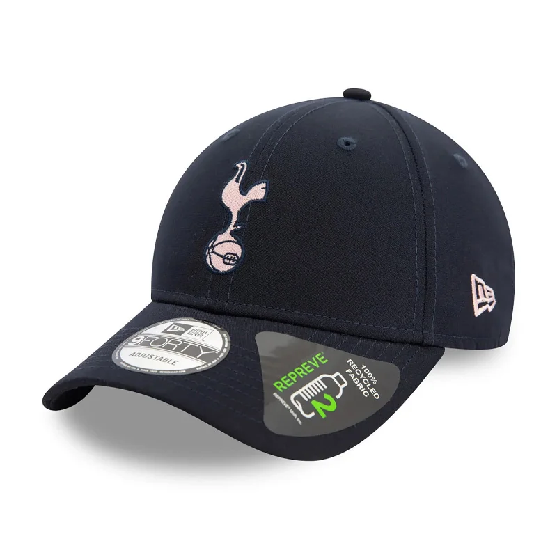 Comfortable Mesh Cap for Summer Days-Tottenham Hotspur F.C. Adult Navy 9Forty Cap Cloth Strap Adjustable Football (Soccer) By New Era