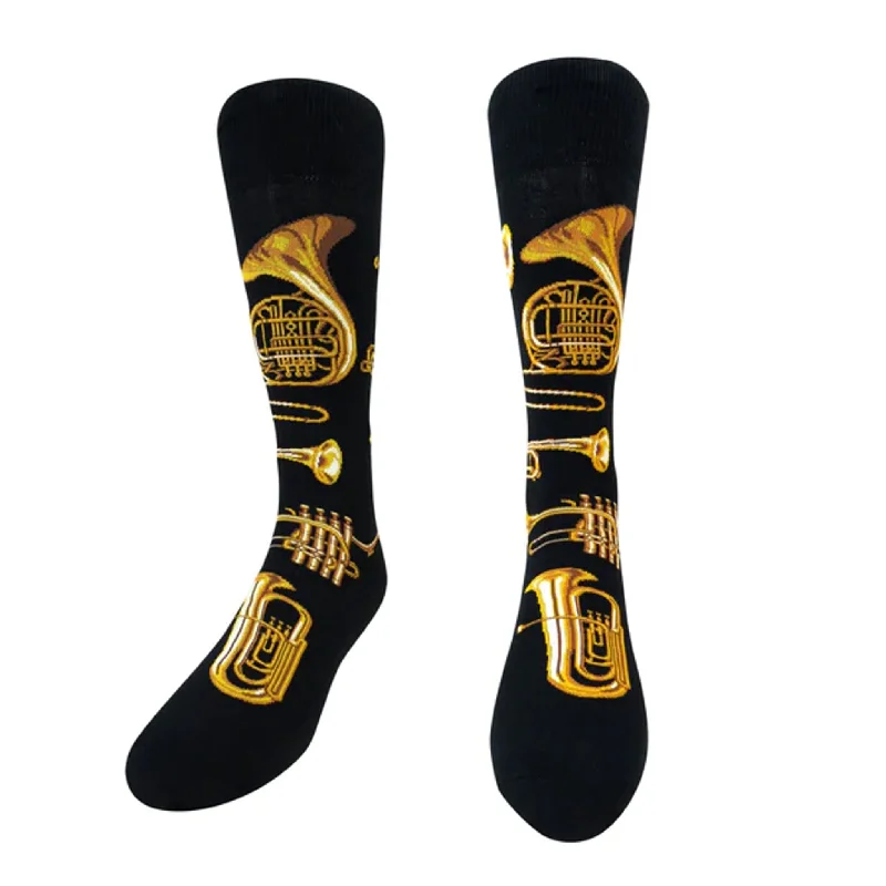 Trendy Animal Print Socks for Unique Fashion-Wind Instruments Women's Socks