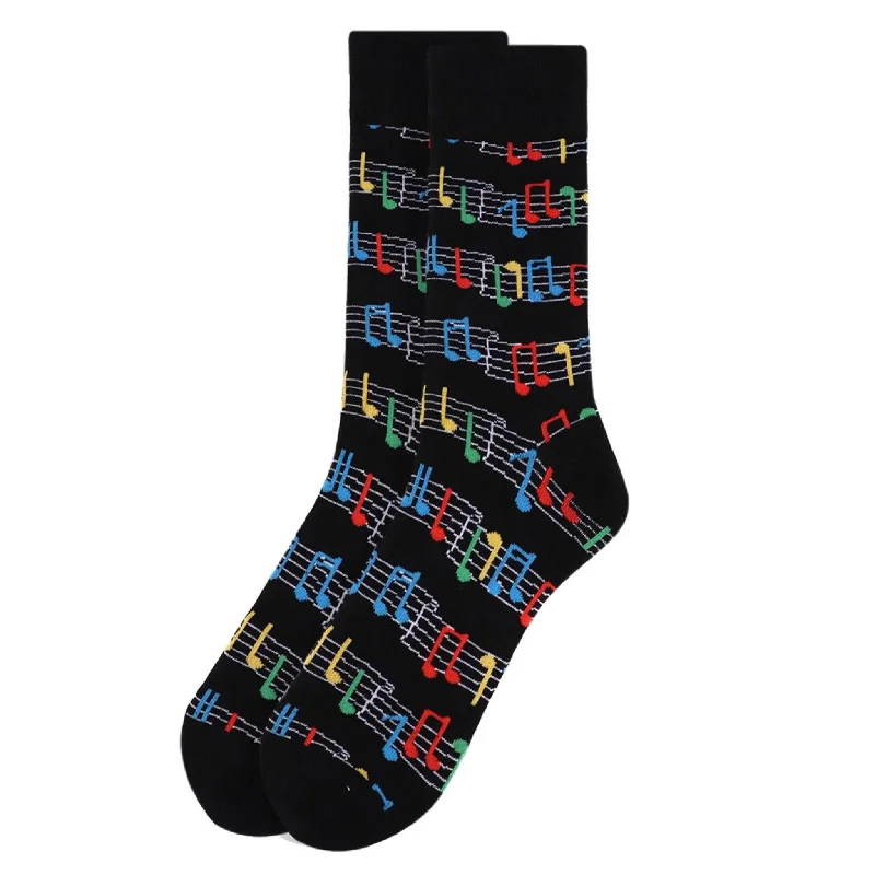 Soft Sports Socks for Training and Running-Musical Score Men’s Socks, Multicolor