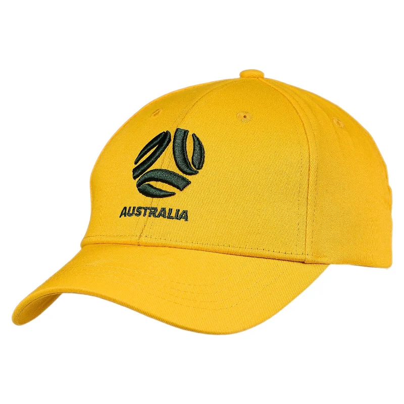 Relaxed Fit Baseball Hat for Casual Days-Australia Socceroos / Matildas Classic Core Cotton Cap Adjustable Soccer Football FFA Logo