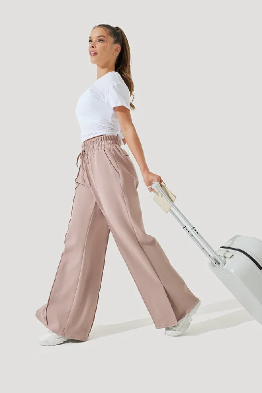 Trendy Pleated Pants for Modern Fashion-Perfect Plane Pants - Soft Beige