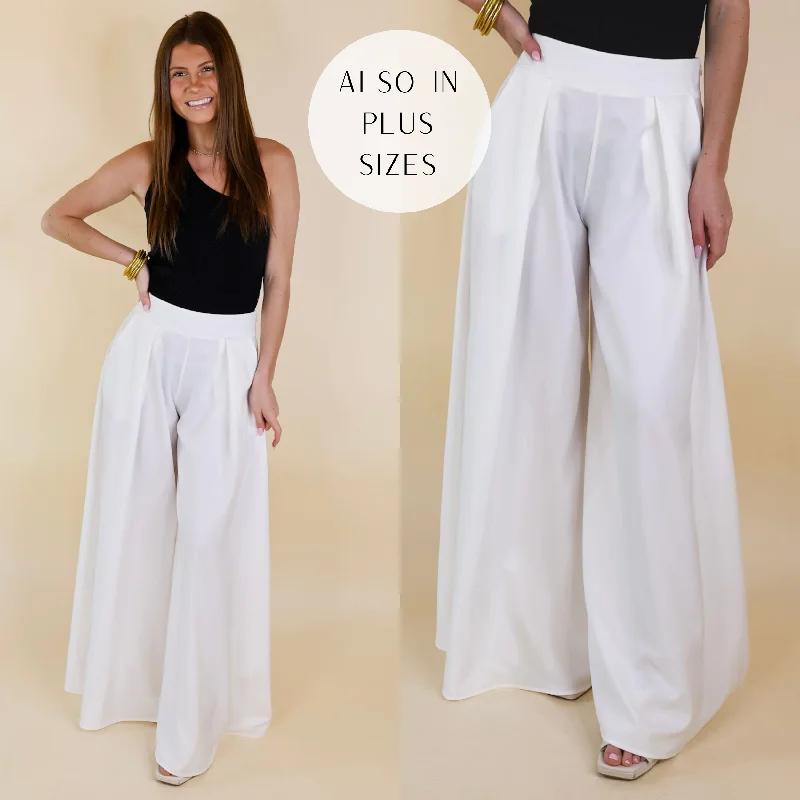 Classic Khaki Pants for Versatile Outfits-Urban Wonders Wide Leg Pants in Off White