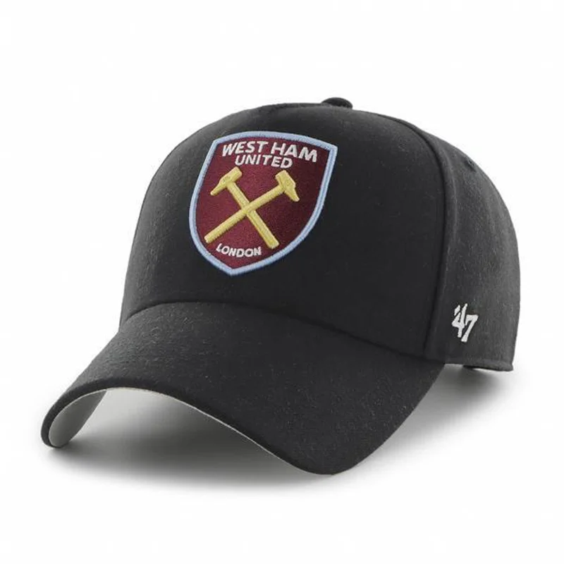 Trendy High Crown Hat for Bold Style-West Ham United FC MVP DT Strapback Football Soccer Cap by 47