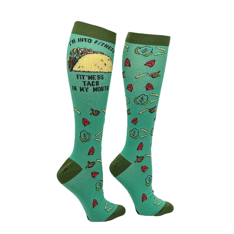 Fun Polka Dot Socks for Playful Style-Im Into Fitness Taco In My Mouth Compression Socks