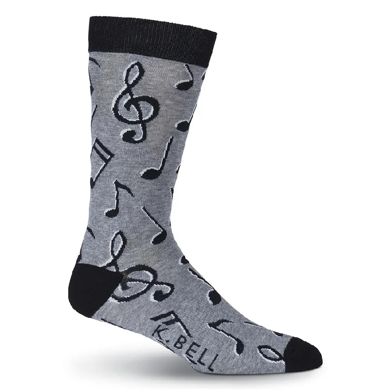 Comfortable Ankle Socks for Everyday Activities-Music Notes Men's Socks, Gray