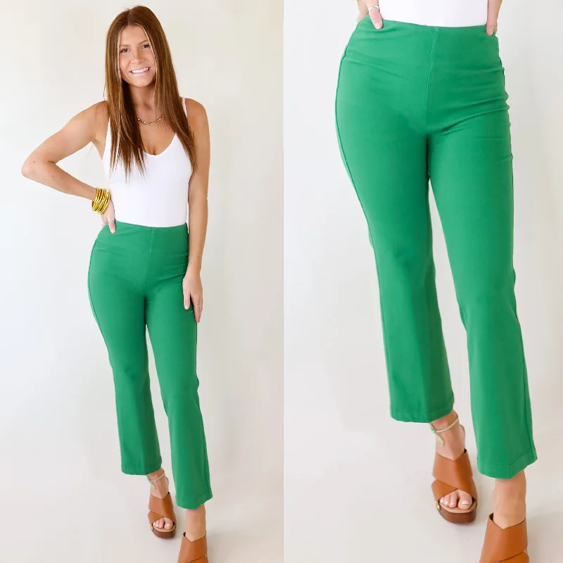 Stylish Slim-Fit Chinos for Sharp Casual Look-Lyssé | Denim Baby Bootcut Ankle Pants in Lily Pad Green