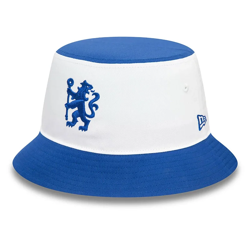 Lightweight Running Cap for Comfort and Breathability-Chelsea FC Lion Crest Colour Block Blue Bucket Hat Football Soccer by New Era