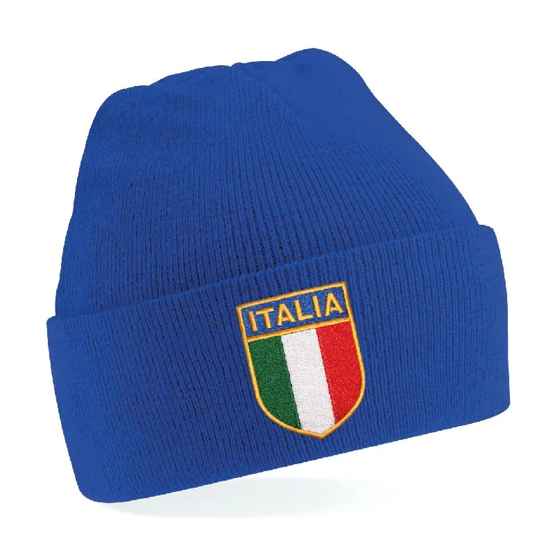 Classic Fedora Hat for Formal Occasions-Kids Italy Italia Vintage Retro Embroidered Rugby Football Beanie Hat