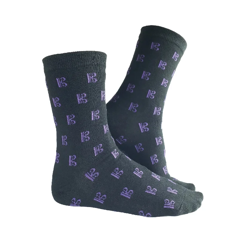 Breathable Bamboo Socks for Hot Weather-Alto Clef Men’s Socks, Purple