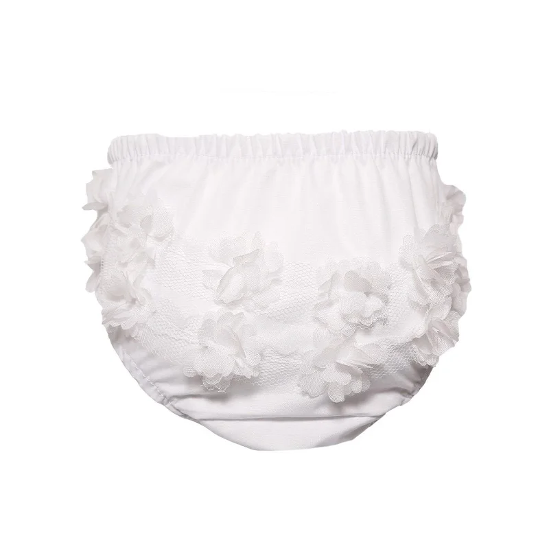 Versatile Pleated Skirt Pants for Work and Play-WHITE COTTON FRILLY PANTS (NB-18 MONTHS) FP18-W