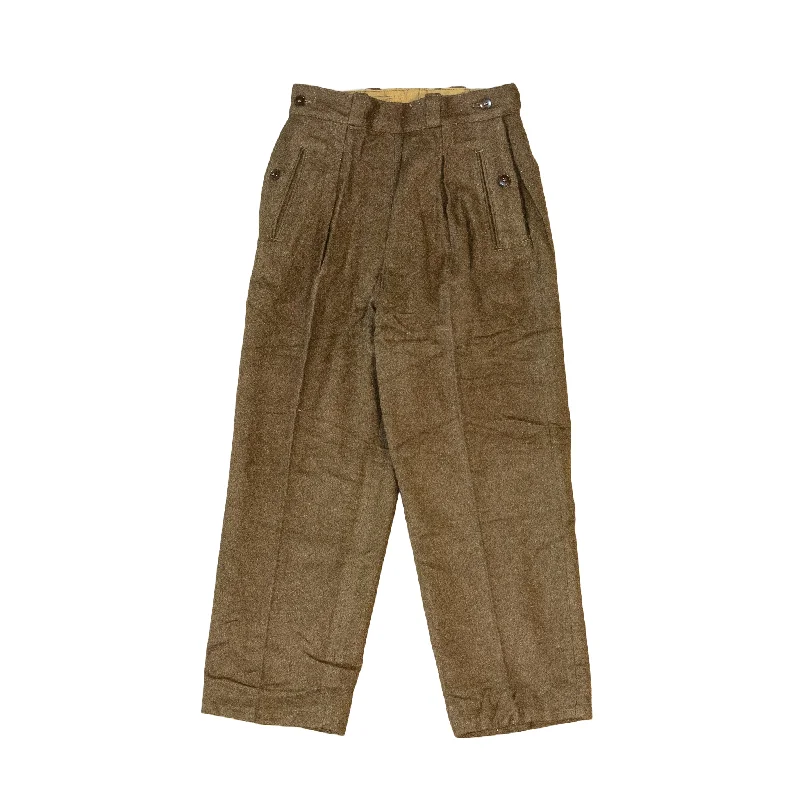 Premium Wool Trousers for Formal Events-Issued French Army Drop-Front Wool Pants