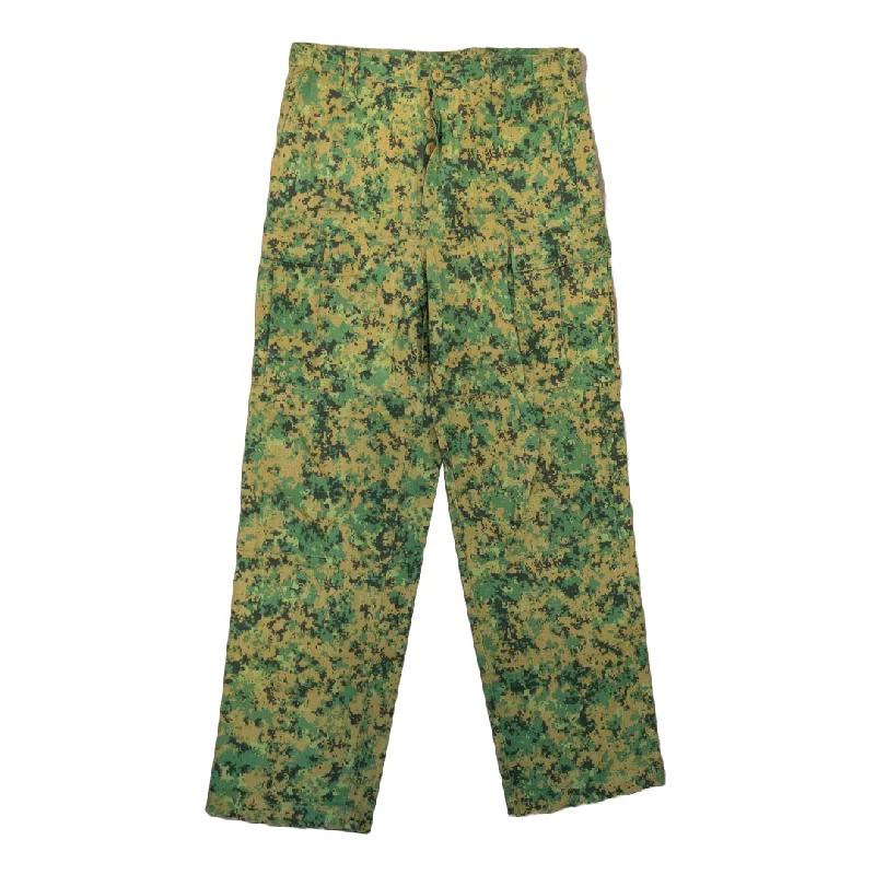 Trendy Paperbag Waist Pants for Chic Looks-Issued Singapore Army Pixel Camo Field Pants