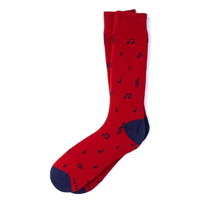 Supportive Arch Socks for Extra Comfort-Music to My Toes Men's Socks, Red