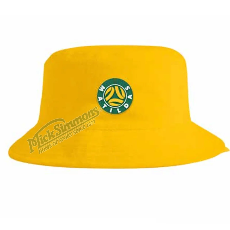 Trendy Boater Hat for Summer Style-Australia Matildas Adult Bucket Hat Soccer Football FFA Logo