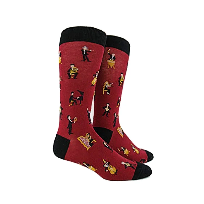 Colorful Rainbow Socks for Fun Outfits-Symphony Musicians Men's Socks