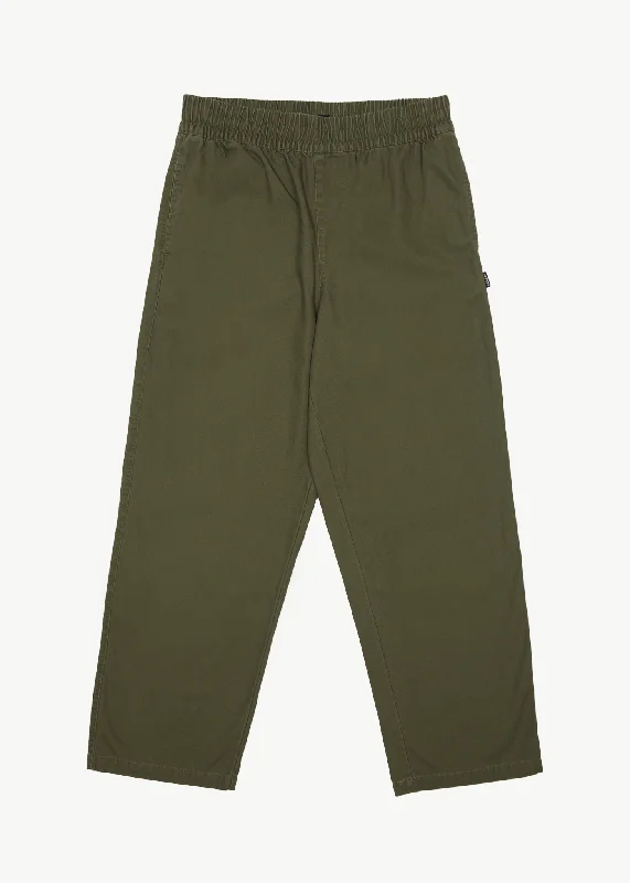 Relaxed Fit Jogging Pants for Weekend Comfort-AFENDS Mens Ninety Eights - Baggy Elastic Waist Pants - Military