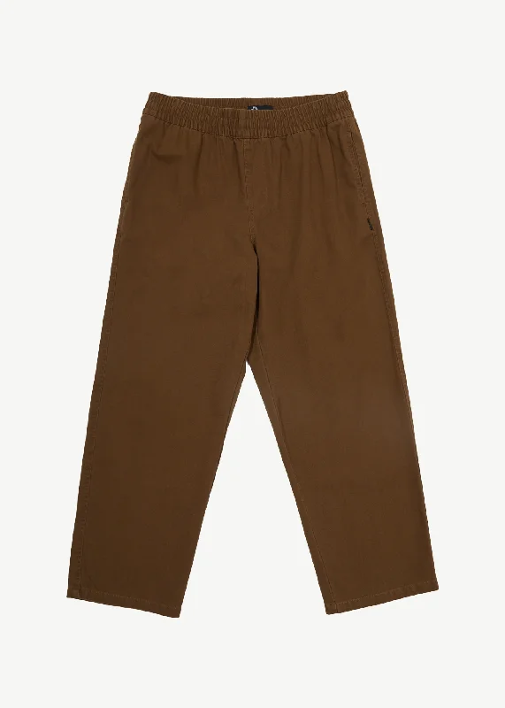 Soft Wool Knit Pants for Winter Warmth-AFENDS Mens Ninety Eights - Baggy Elastic Waist Pants - Toffee