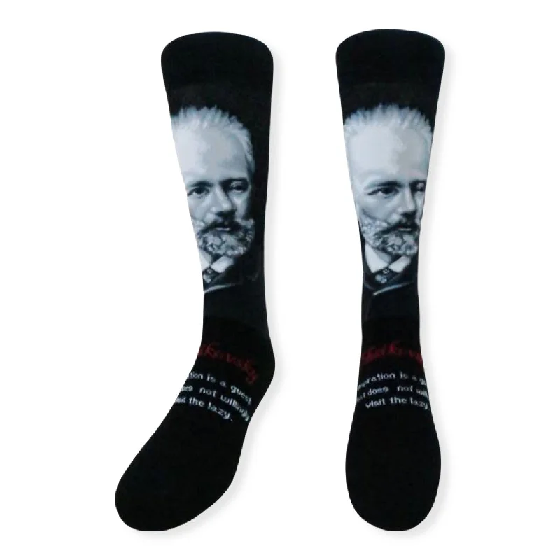 Soft Cashmere Socks for Luxurious Feel-Tchaikovsky Portrait Women's Socks