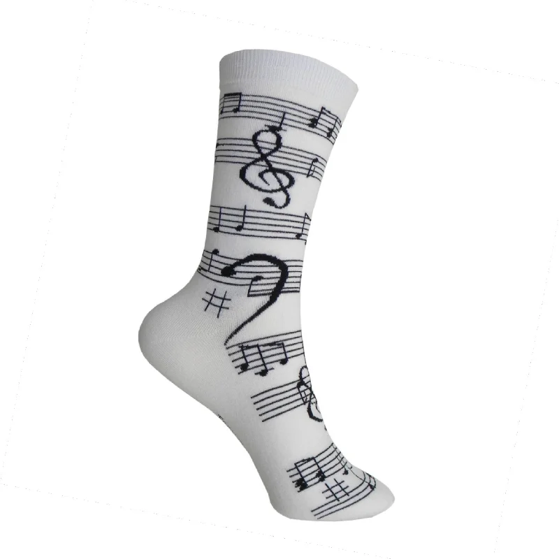 Durable Outdoor Socks for Hiking and Trekking-Music Staff Women's Socks