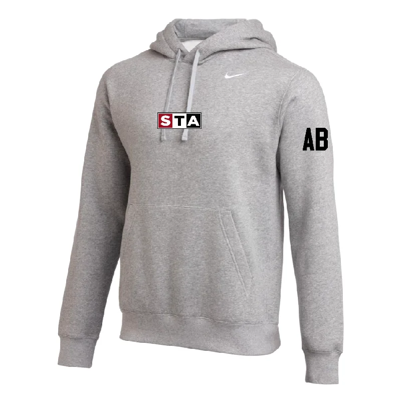 Cozy Hoodie for Layering in Cold Weather-STA Coaches (Patch) Nike Club Hoodie Grey