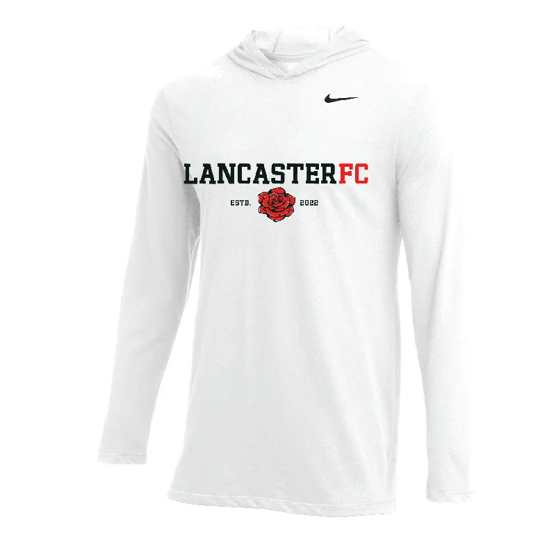 Soft Hoodie for Relaxing Weekends-Lancaster FC FAN (Transfer)Nike Long Sleeve Hoodie Tee White