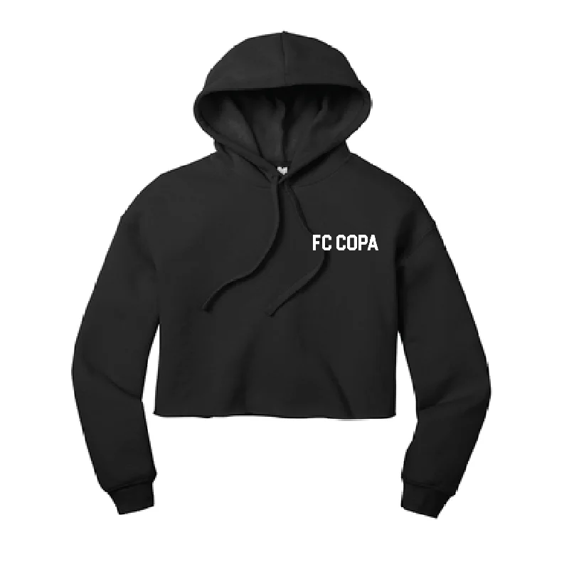 Soft Hoodie for Relaxing After Workouts-FC Copa Central Bella+Canvas Lifestyle Crop Hoodie Black